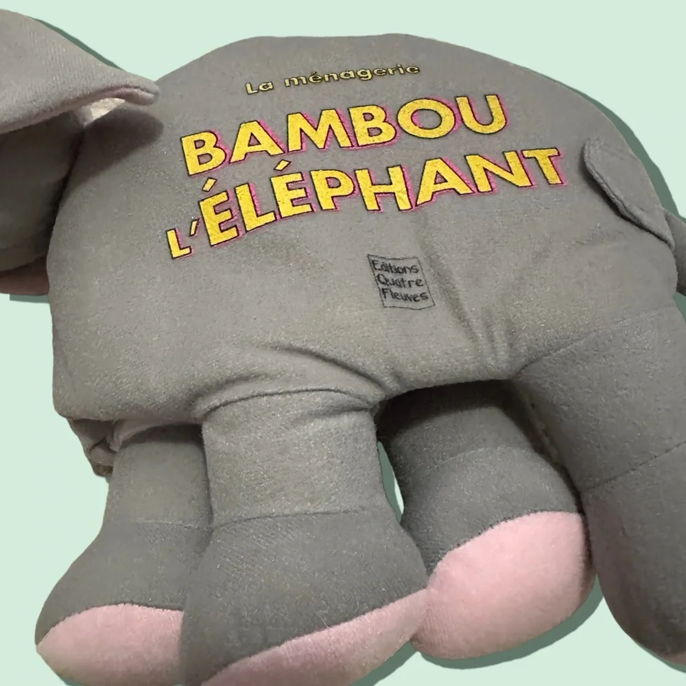 Vintage French L’Menagerie Bambou L’Elephant Soft Animal Story Book 1998